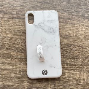 XS Max iPhone loopy case- white marble print